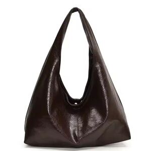 NEW - Tote Hobo Bag Coffee Color Leather Women's Shoulder Bag Bohemian Y2K Purse